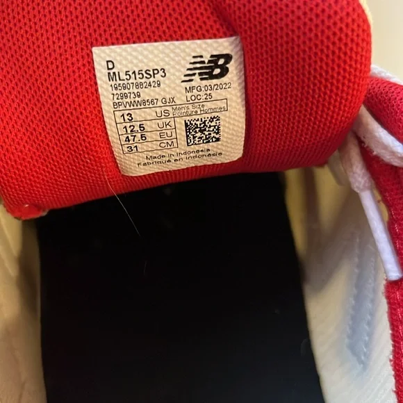 COPY - New Balance 515 Size 13 red White and Blue - Picture 10 of 10